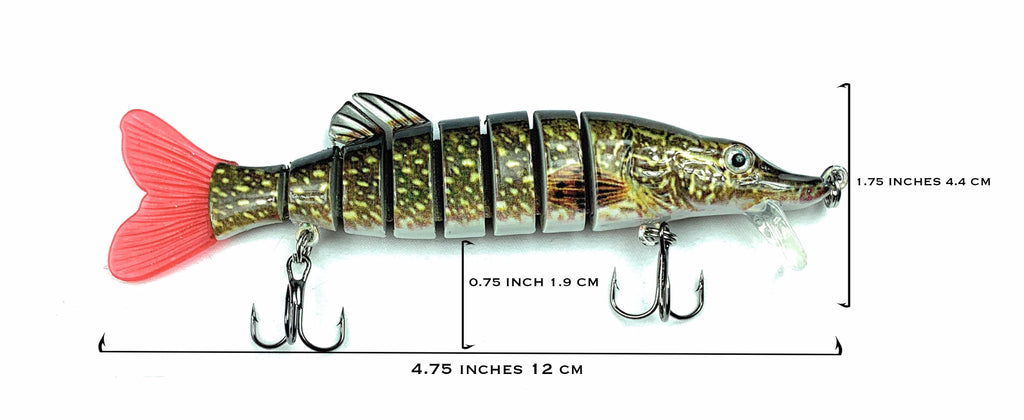 Swim Bait 4.75" Pike 8 Segments AUTHENTIC MEEMO