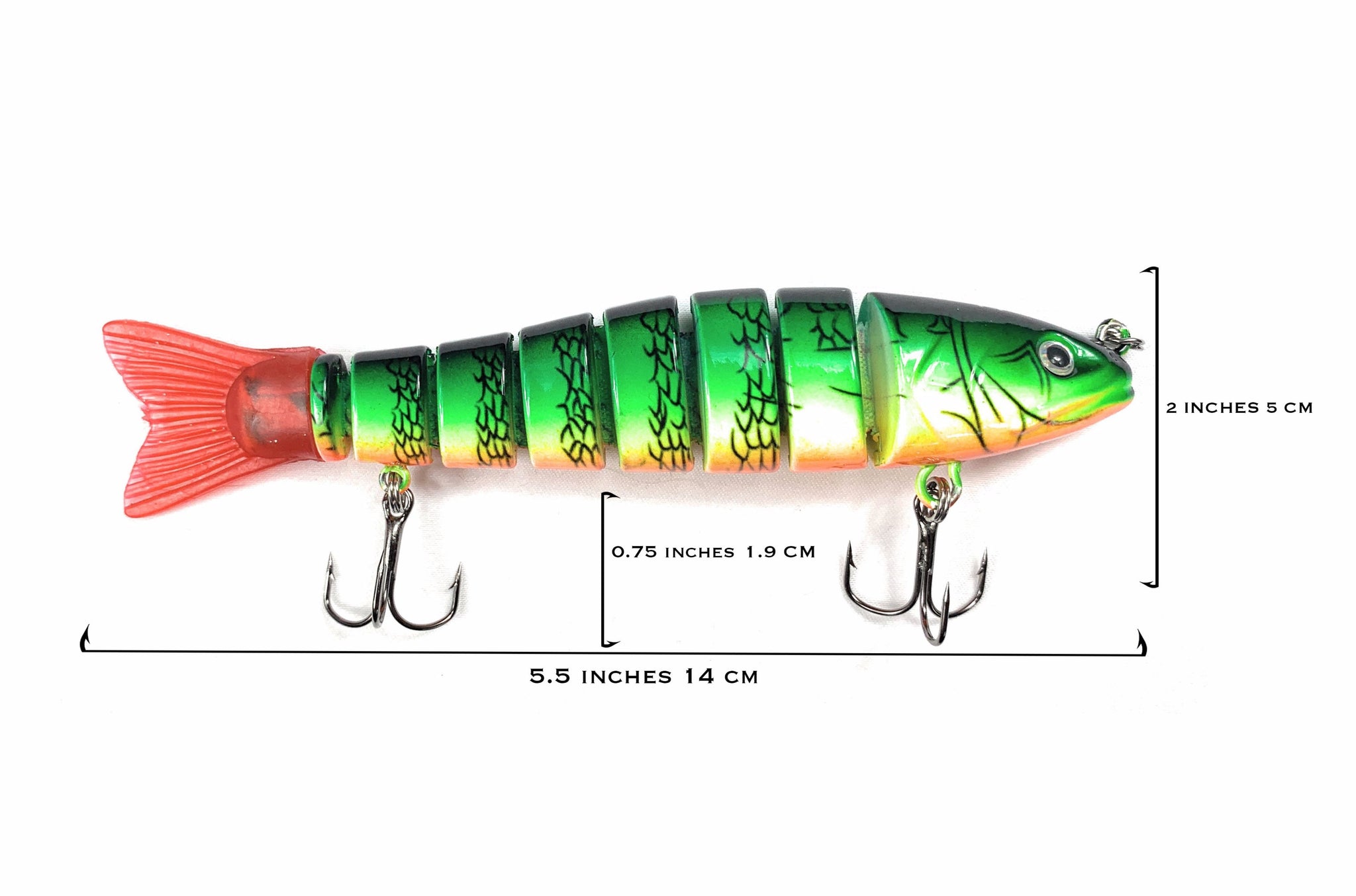 UFISH 5-Segment Swimbait - Saltwater & Freshwater Crankbait (5 Pack) Lifelike Fish