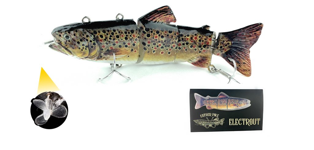 Father Pike 5 inch SPOTTED BROWN ELECTROUT